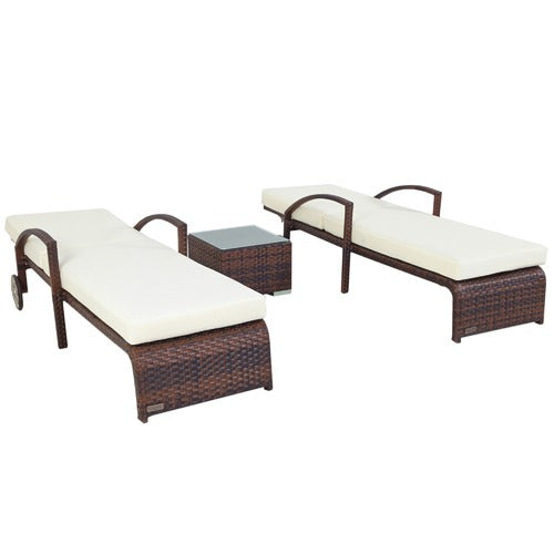 3 Piece Rattan Lounge Set