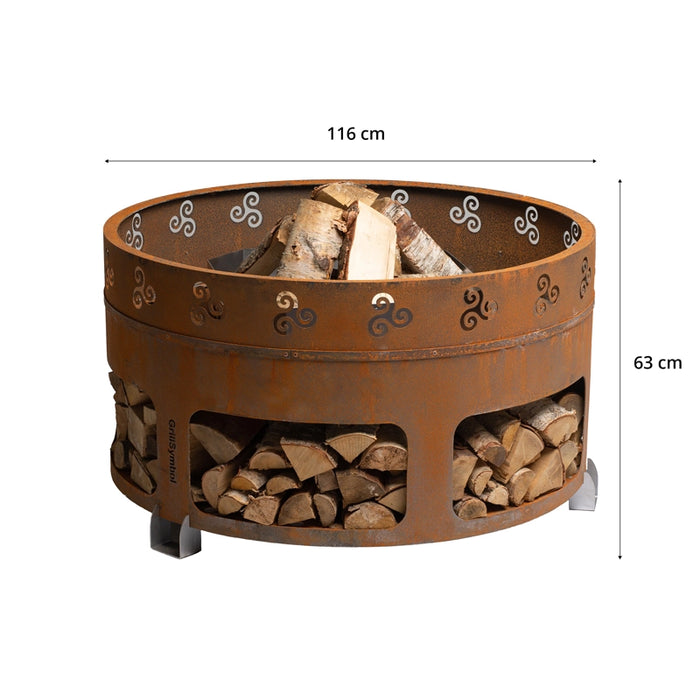 GrillSymbol Corten Steel Fire Pit Antigo, ø 116 cm