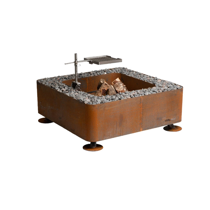 GrillSymbol Corten Steel Fire Pit Fogo + lid