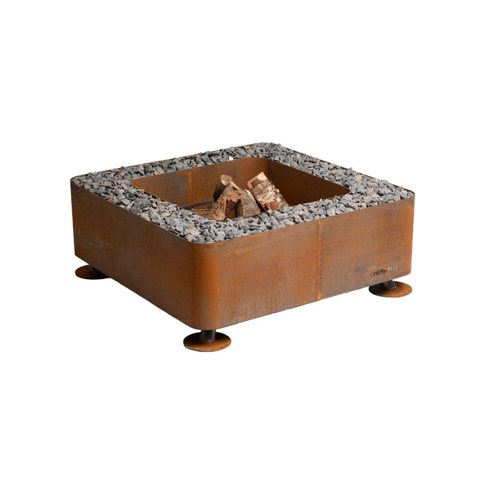 GrillSymbol Corten Steel Fire Pit Fogo + lid