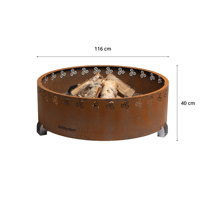 GrillSymbol Corten Steel Fire Pit Legend