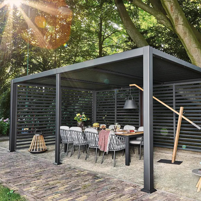 Suns Lifestyle Maranza Vented Pergola 3.5m x 7.2m 6 Leg Matt White