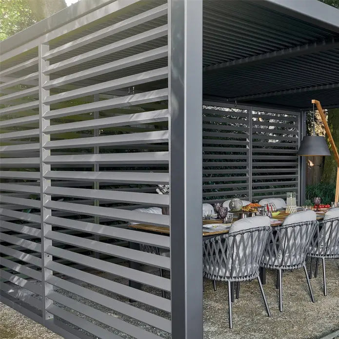 Suns Lifestyle Maranza Vented Pergola 3.5m x 5.4m 6 Leg Matt Royal Grey