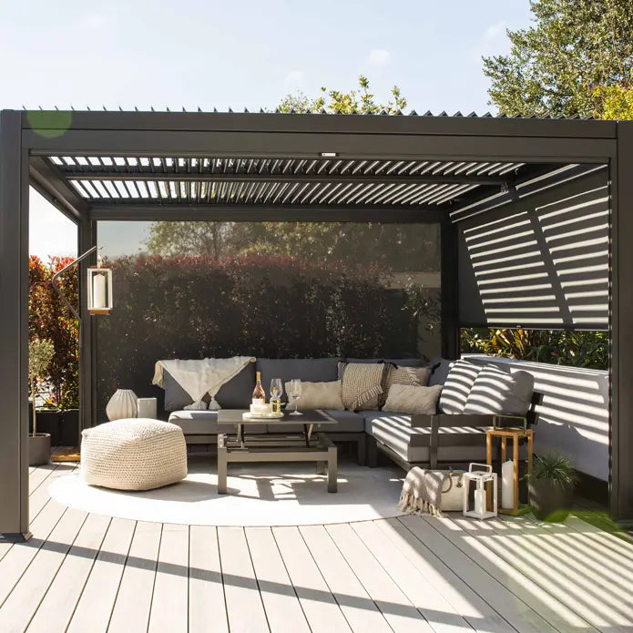 Suns Lifestyle Maranza Vented Pergola 3m x 3m 4 Leg Matt Royal Grey