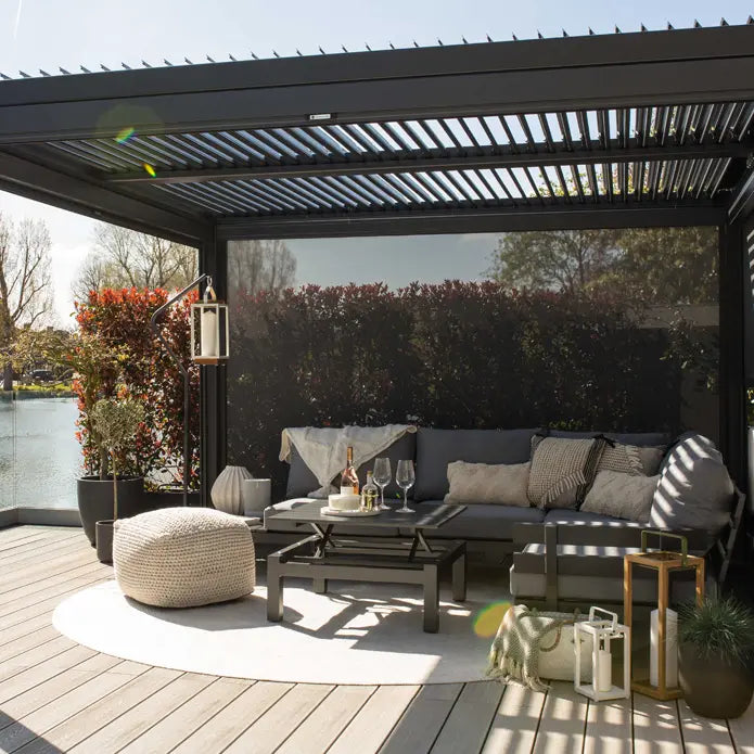 Suns Lifestyle Maranza Vented Pergola 3.5m x 3.6m 4 Leg Matt Royal Grey