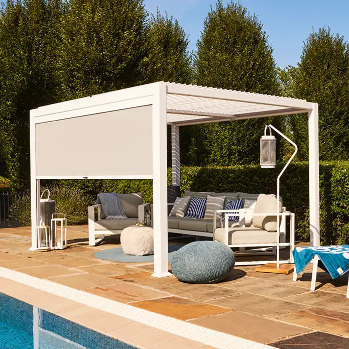 Suns Lifestyle Maranza Vented Pergola 3m x 3m 4 Leg Matt White