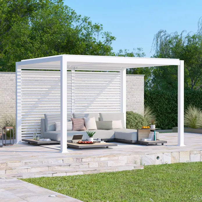 Suns Lifestyle Maranza Vented Pergola 3.5m x 3.6m 4 Leg Matt White